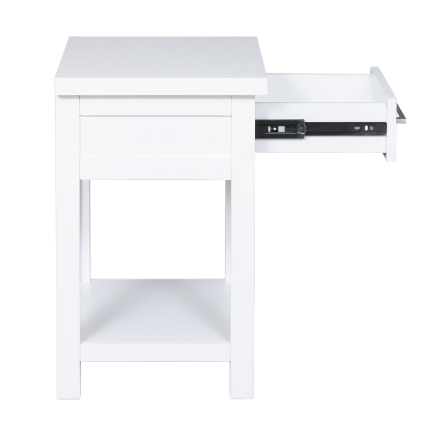 New Master 1 Drawer Bed side White