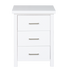 New Master 3 Drawer Bedside White (Long Handle)