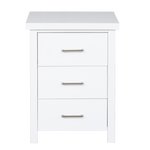 New Maestro 3 Drawer Bedside White (Long Handle)