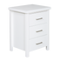 New Master 3 Drawer Bedside White (Long Handle)