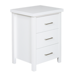 New Maestro 3 Drawer Bedside White (Long Handle)