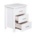 New Master 3 Drawer Bedside White (Long Handle)