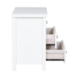 New Maestro 3 Drawer Bedside White (Long Handle)