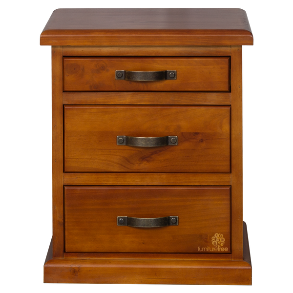 Elmont 3 Drawer Bedside Cabinet (W530 D450 H660mm)