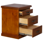 Elmont 3 Drawer Bedside Cabinet (W530 D450 H660mm)