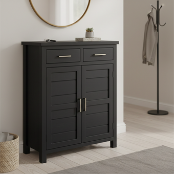Black Alice Shoe Cabinet (W800 D400 H1000mm)