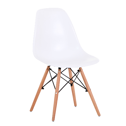 Aero White Padded Dining Chair *Kd (W465 D520 H440/800mm (Seat/back))