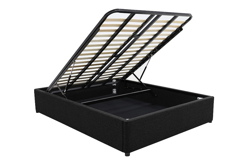 Denver Gas Lift Storage Bed Base (Black) - Double (W137 x H35 x 208 CM)