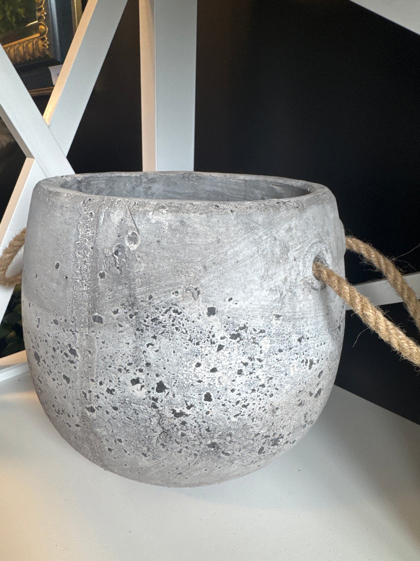 Archer Cement Planter w/Rope Handles LGE