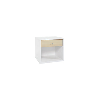 Cosmo 1 Drawer Bedside - White / Beech