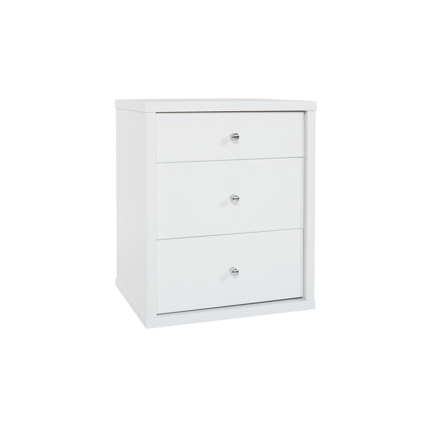 Cosmo 3 Drawer Bedside - Tall / White