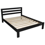 Black Alice Double Bed (L2020 W1550 H800/360mm head/footer, Inner L1950, W1440mm)