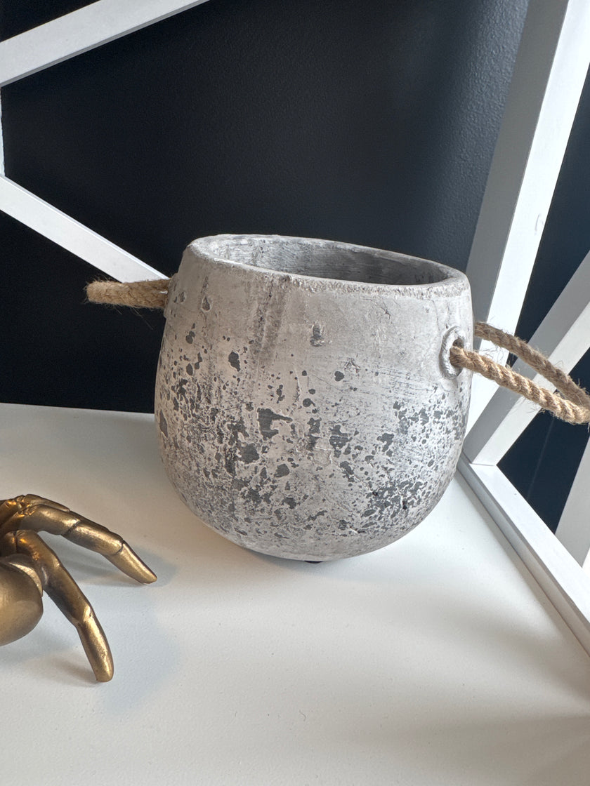 Archer Cement Planter w/Rope Handles SML