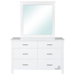 White Alice Dresser with Mirror (W1230 D440 H1700mm)