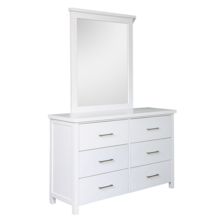 Master Dresser with Mirror - White