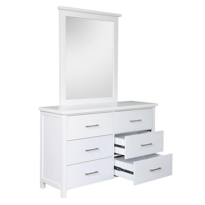 Master Dresser with Mirror - White