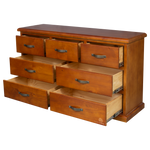 Elmont 7 Drawer Lowboy (W1380 D450 H820mm)