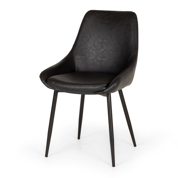 Bari Dining Chair- Black PU (W50 D53 SH66/H91CM)