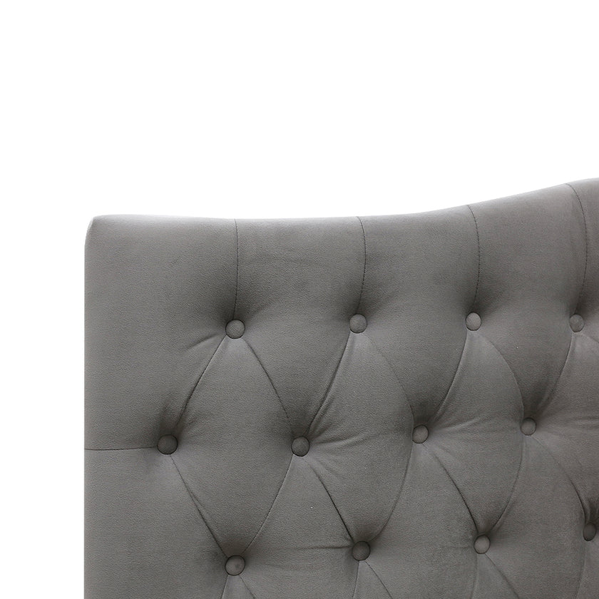 Milton Upholstered Buttoned Headboard (Soft Grey) - Super King (W1850 H1400 D130mm)