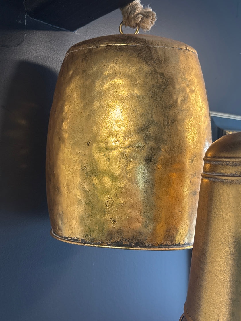 Antique Gold Cow Bell Large