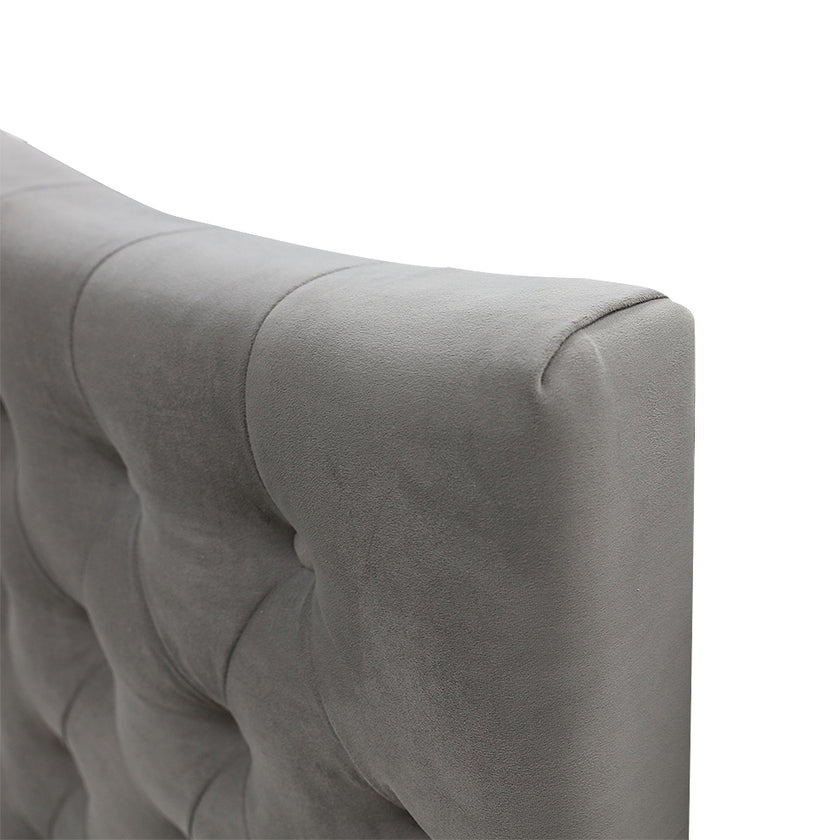Milton Upholstered Buttoned Headboard (Soft Grey) - Super King (W1850 H1400 D130mm)