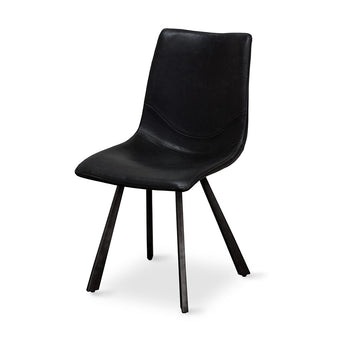 Rustic Dining Chair Vintage-Black PU Kit*2