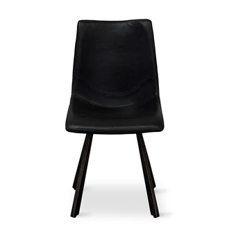 Rustic Dining Chair Vintage-Black PU Kit*2