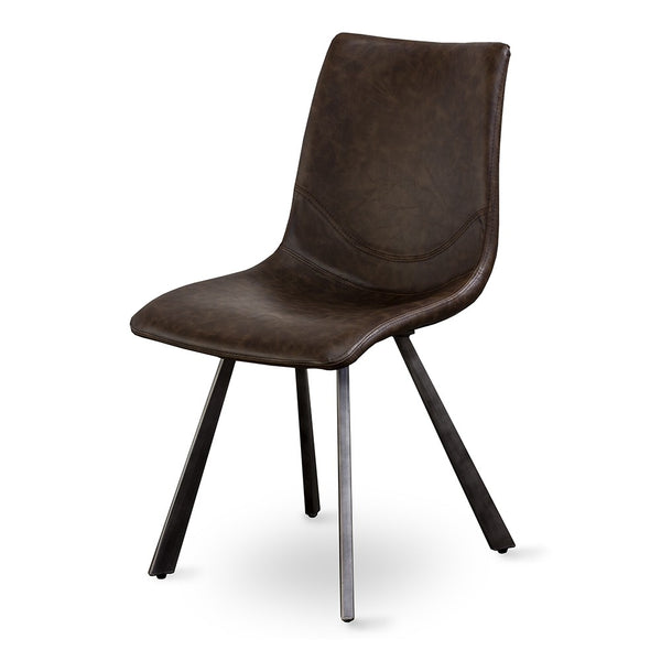 Rustic Chair Vintage Dark Brown Pu