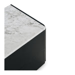 Cube Black Oak Side Table 2drw (Marble Top) W45 D45 H50CM