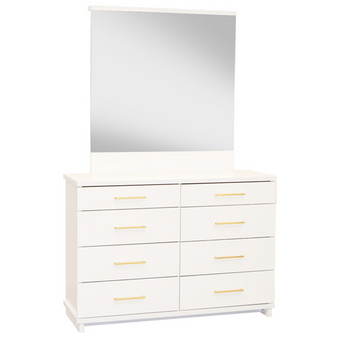 Franz 8 Drawer Dresser +Mirror - Nickel