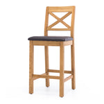 Salisbury Barstool with Brown Pad (W47 D50 H106CM Seat Height 69CM)