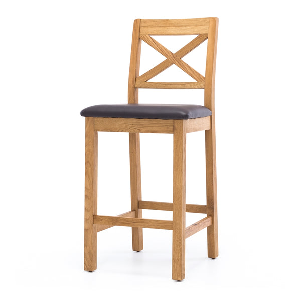Salisbury Barstool with Brown Pad (W47 D50 H106CM Seat Height 69CM)