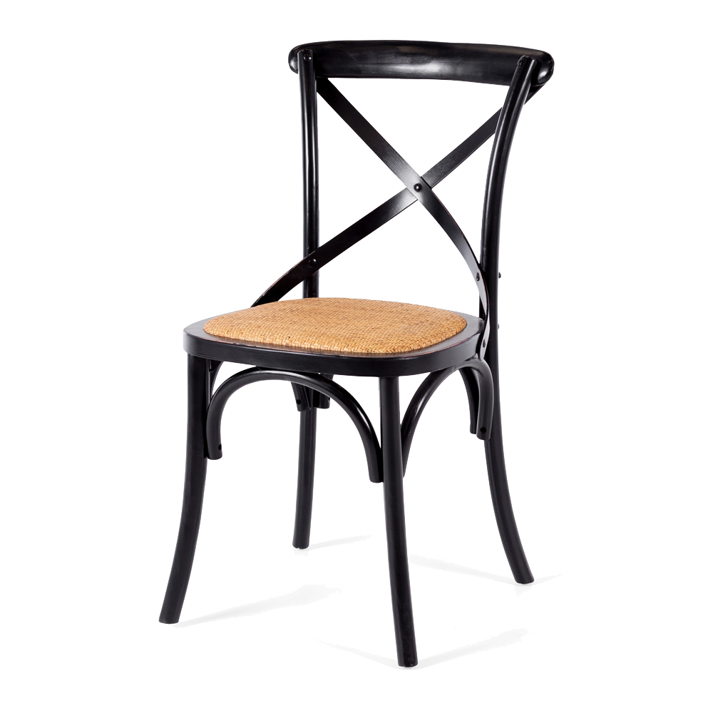 Villa X-back Chair Aged Black Rattan Sea