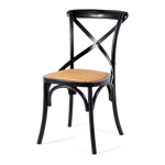 Villa X-back Chair Aged Black Rattan Sea