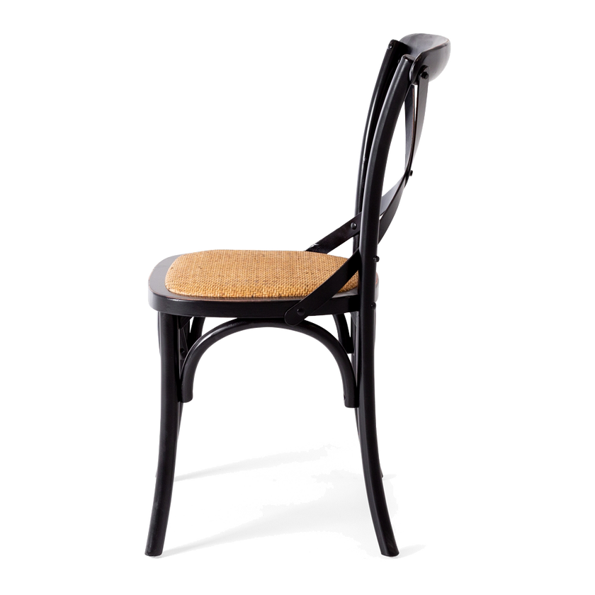 Villa X-back Chair Aged Black Rattan Sea