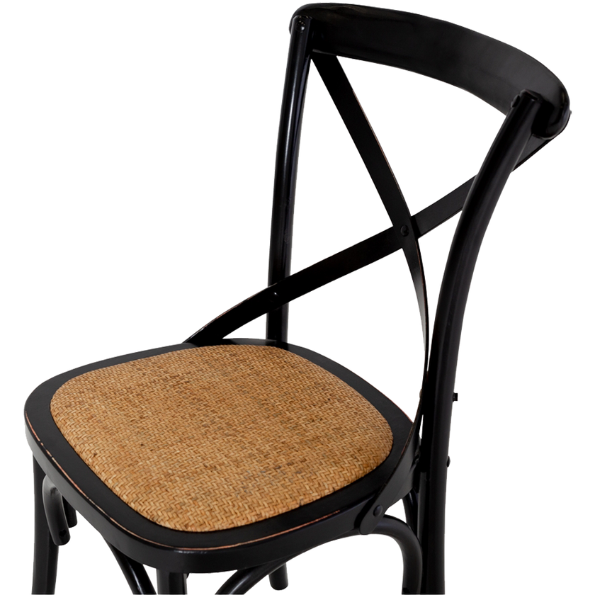 Villa X-back Chair Aged Black Rattan Sea