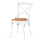 Villa X-back Chair Aged White Rattan Sea
