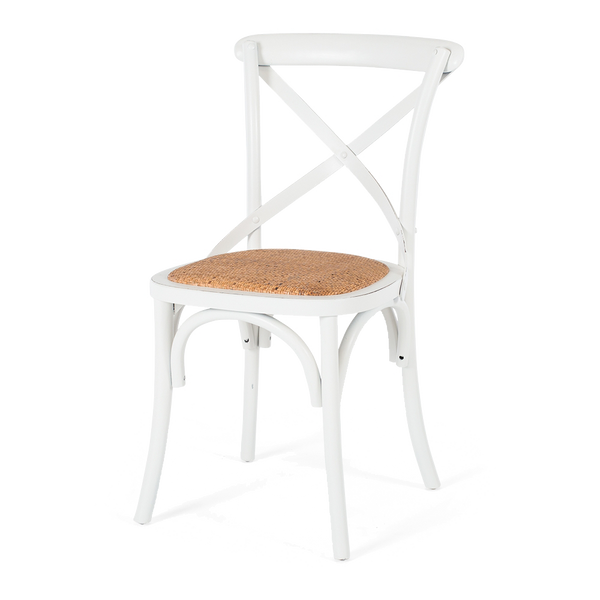 Villa X-back Chair Aged White Rattan Sea