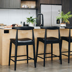 Elbow Barstool PU Seat Black Oak (W55 D50 H94 SH65CM)