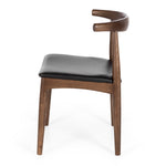 Elbow Chair Deep Oak Black PU Seat (W55 D50 H76 SH48cm)