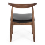 Elbow Chair Deep Oak Black PU Seat (W55 D50 H76 SH48cm)