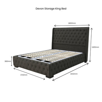 Devon Storage Bed - King (H1320* W1800* D2210)