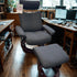 Restivo Chair & Footstool- Fabric (Ebony)