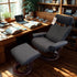 Restivo Chair & Footstool- Fabric (Ebony)