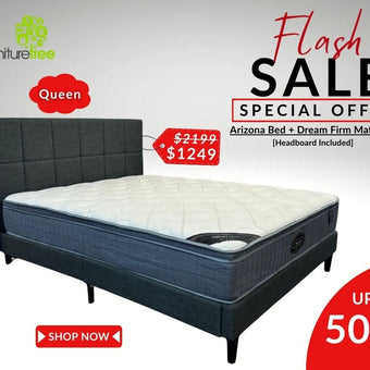 Arizona Bed with Dream Firm Mattress-Queen