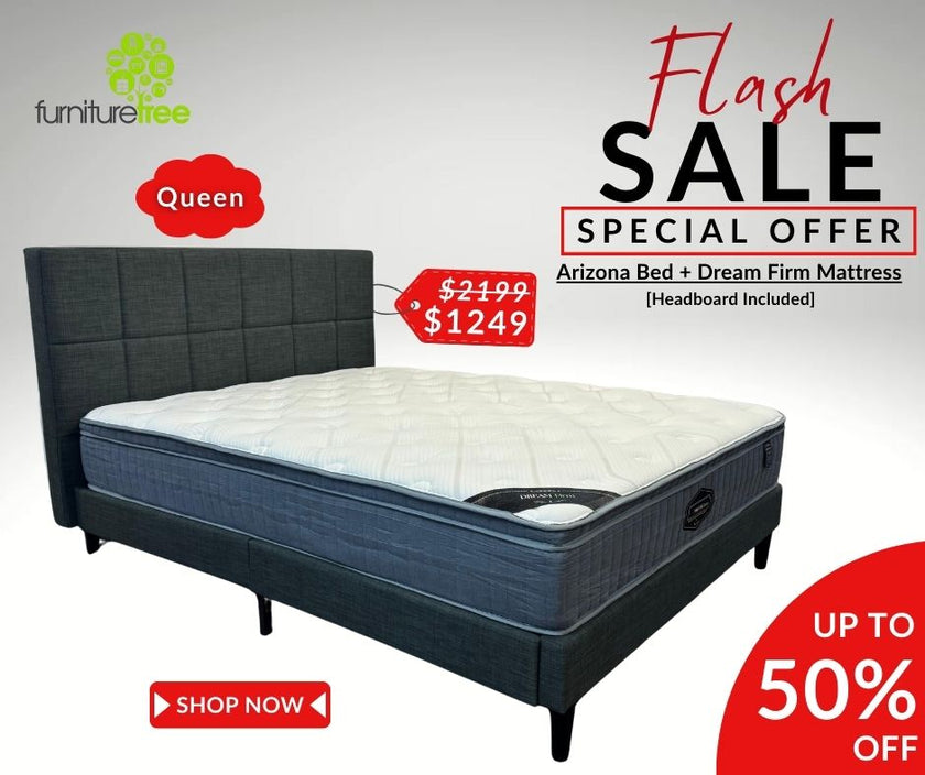 Arizona Bed with Dream Firm Mattress-Queen