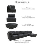 Orlando 5 Piece Modular Sofa - Charcoal