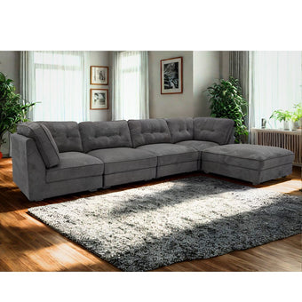 Orlando 5 Piece Modular Sofa - Charcoal