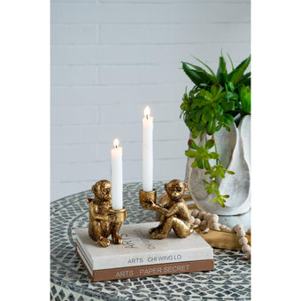 Monkey Taper Candle Holder Tail Up