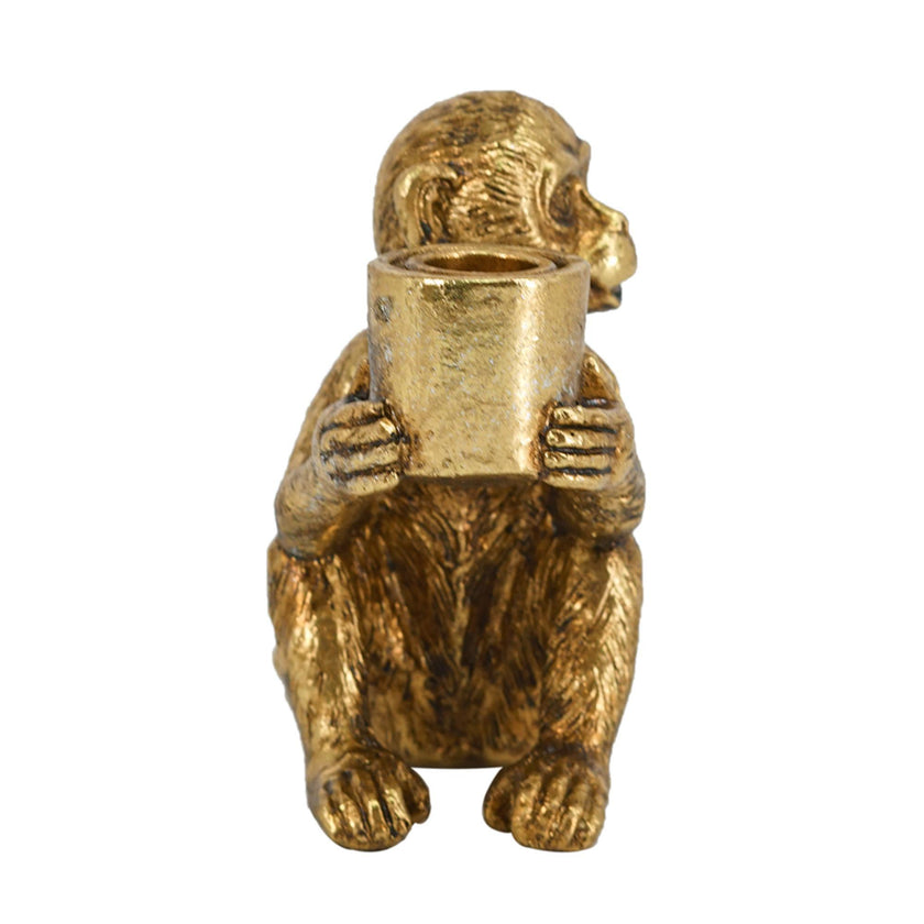Monkey Taper Candle Holder Tail Down